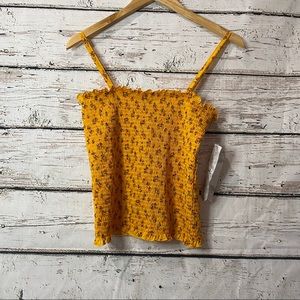 Crave fame gold floral crop top